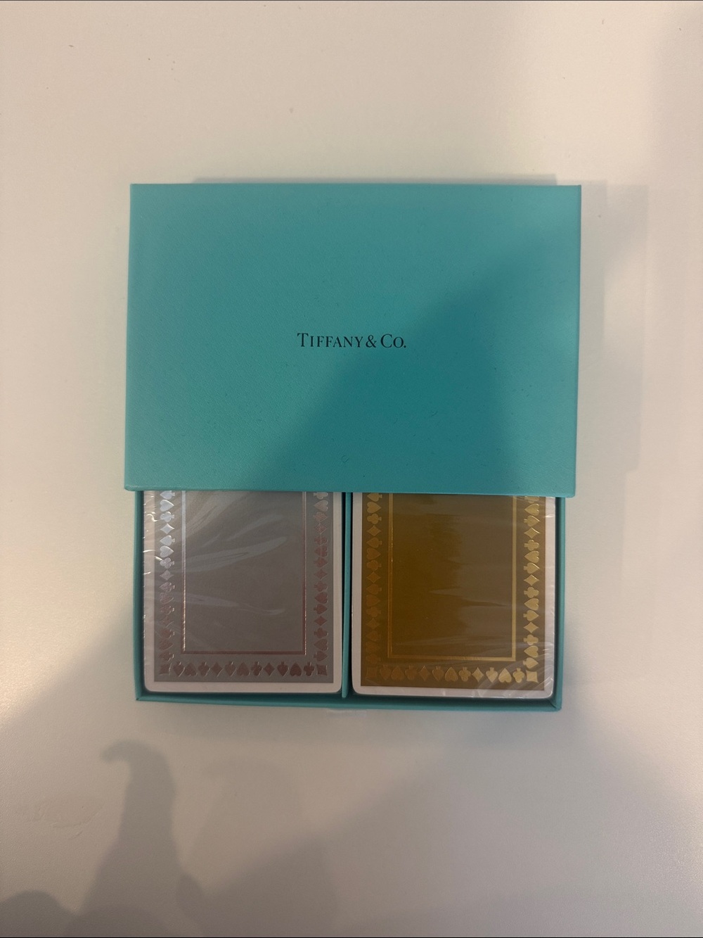 Tiffany & Co. Blue Box with Gold and Silver Playing Cards